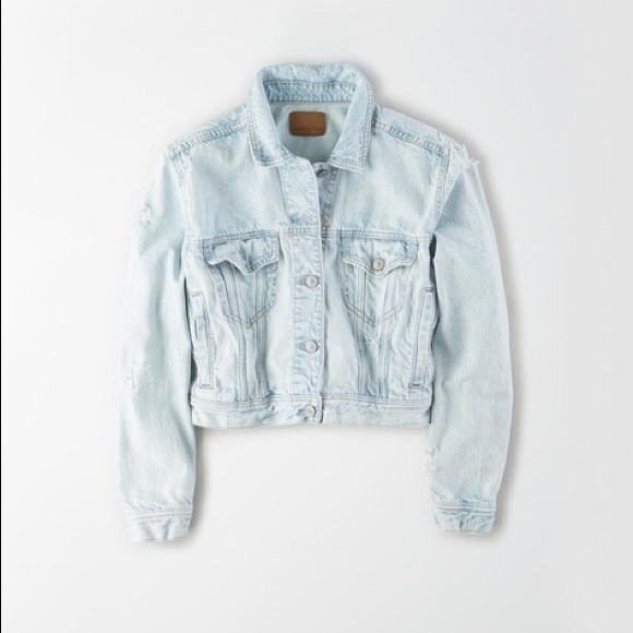 American Eagle Outfitters Jackets & Blazers - NWT American Eagle | Jean Jacket Denim Distressed White Wash XS